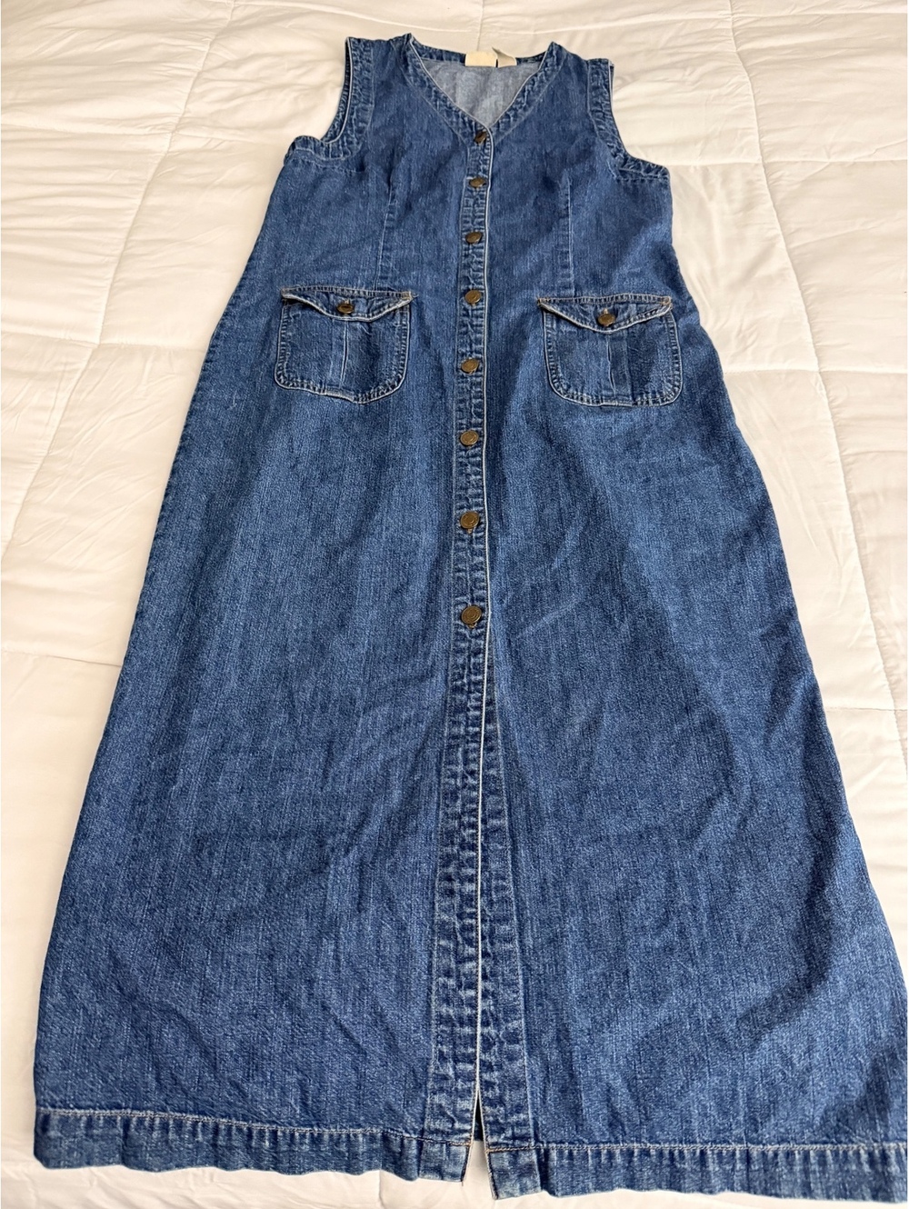 Foxcroft Vintage Denim Sleeveless Button Front Dress with Pk